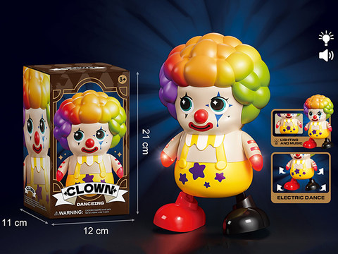 Lights, music, walking, dancing, clowns