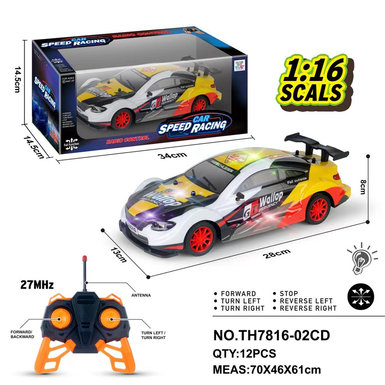 1:16 PVC shell four-way remote control car toy remote control car model RC toy (27mhz) with light
