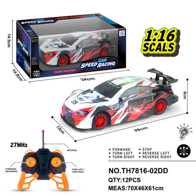 1:16 PVC shell four-way remote control car toy remote control car model RC toy (27mhz) with light