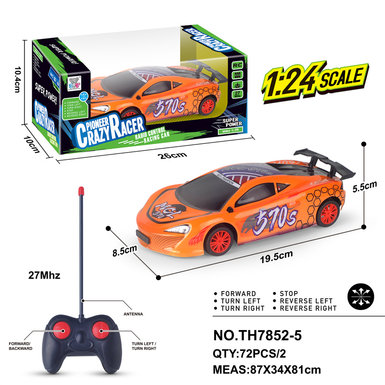 1:24 PVC shell four-way remote control car toy (27mhz)