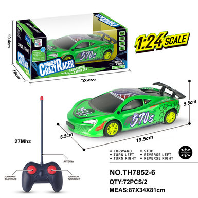 1:24 PVC shell four-way remote control car toy (27mhz)