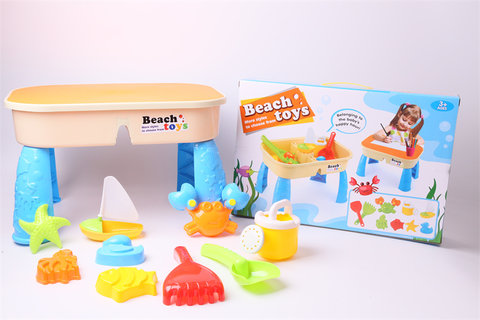 Beach table, beach toys
