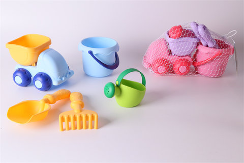 Beach soft rubber car bucket combination beach toy