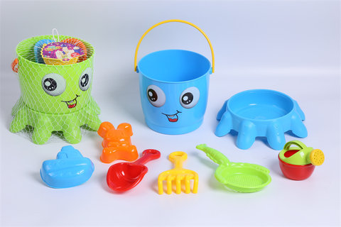 Octopus expression beach bucket beach toy