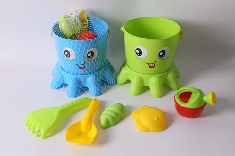 Mini Octopus emoji bucket beach toy