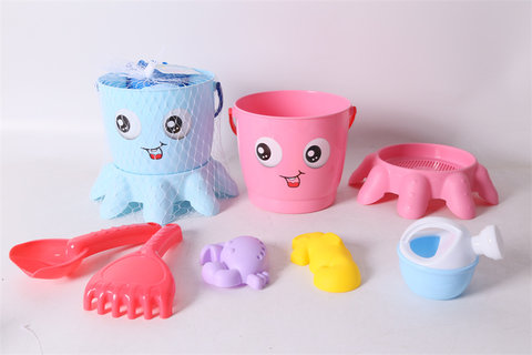 Mini Octopus emoji bucket beach toy