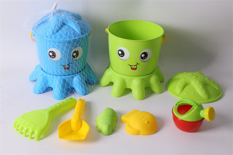 Mini Octopus emoji bucket beach toy