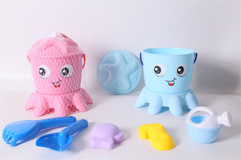 Mini Octopus emoji bucket beach toy