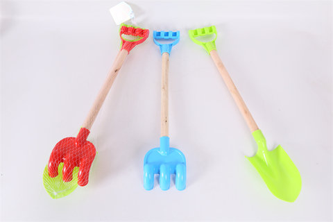 Wooden stick combination shovel beach toy