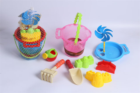 Beach windmills, buckets, beach toys