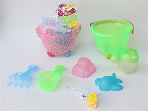 Beach bucket+water gun beach toy