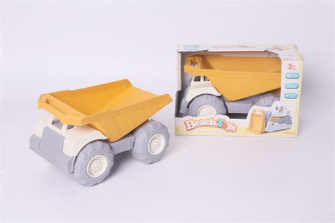 Sliding construction vehicle, beach construction vehicle, toy