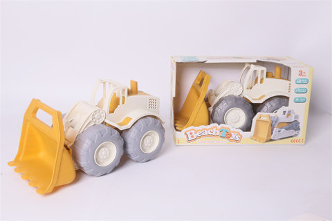 Sliding construction vehicle, beach construction vehicle, toy