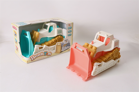 Sliding construction vehicle, beach construction vehicle, toy