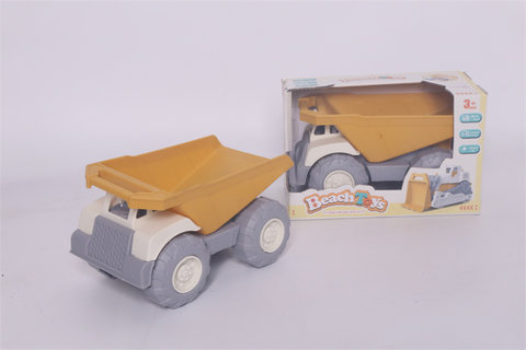 Sliding construction vehicle, beach construction vehicle, toy