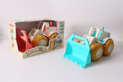 Sliding construction vehicle, beach construction vehicle, toy