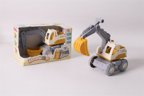 Sliding construction vehicle, beach construction vehicle, toy