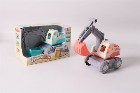 Sliding construction vehicle, beach construction vehicle, toy