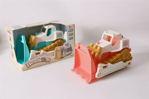 Sliding construction vehicle, beach construction vehicle, toy
