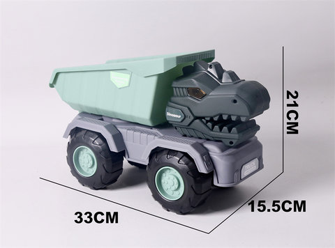 Tyrannosaurus Rex dump truck, beach engineering vehicle, toy