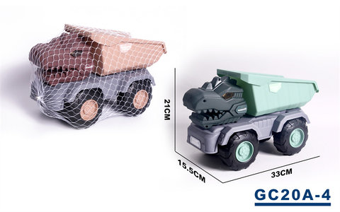 Tyrannosaurus Rex dump truck, beach engineering vehicle, toy