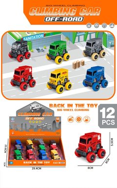 Pullback large-wheeled engineering vehicle/12PCS