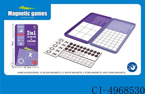 T-tac-toe game +4 rows 2 in 1 (magnetic iron box)