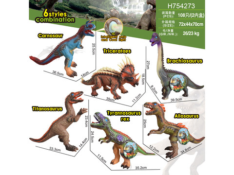 Soft rubber dinosaur with light and sound effects
