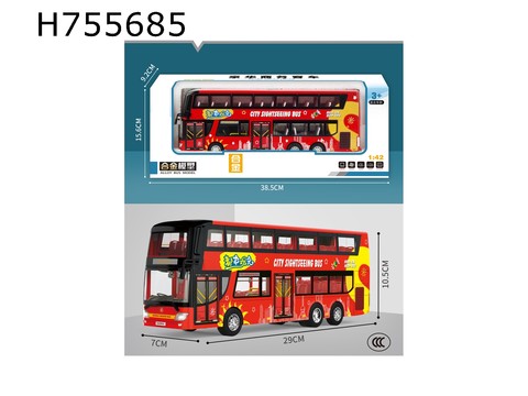 1：42 Alloy Model Double decker Bus (Red)