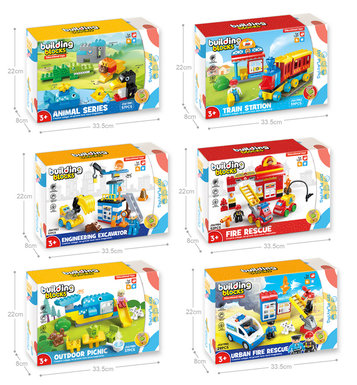 6 mixed large particle building blocks compatible with LEGO DIY puzzle building blocks for boys and girls in small scenes