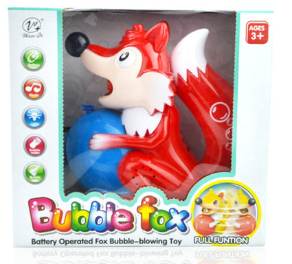 Electric rotating bubble fox (red, yellow, blue)