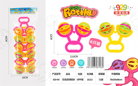 Double golfers rattle baby toys children baby bell toys