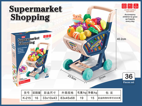 Shoppingcartwith36piecesetoffruitsandvegetablesthatcanbecut