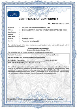 EN 71 CE Certificate