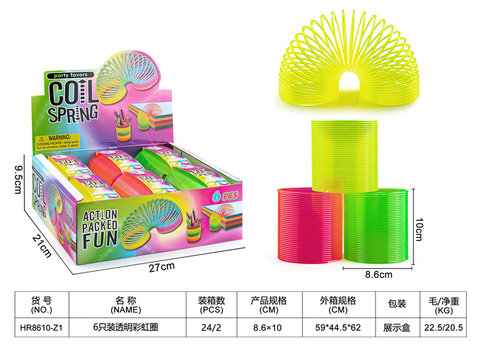 6 transparent rainbow ring educational toys