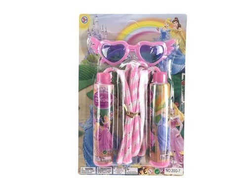 Princess skipping rope and glasses