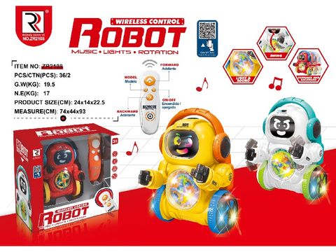 Infrared remote control robot with lighting and music