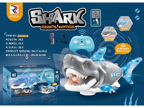 2.4g remote control shark with lights and music (electric included)