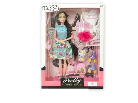 High end 11.5-inch solid 9-joint fashion short skirt barbie with hat, ice skates vacuum formed accessories