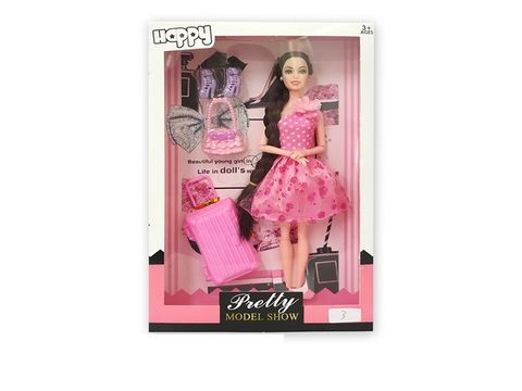 High-end 11.5-inch solid 9-joint fashion skirt barbie with pull box, shoes blister accessories
