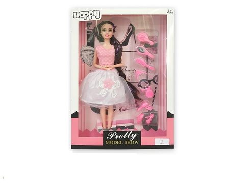 High end 11.5-inch solid 9-joint fashion short skirt barbie with earrings, comb vacuum molded accessories