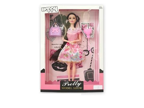 High end 11.5-inch solid 9-joint fashion short skirt barbie with earrings, comb vacuum molded accessories