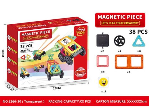 Transparent magnetic sheet building block set 38pcs
