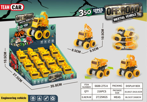 Lighting gear dual inertia engineering vehicle (12 units)