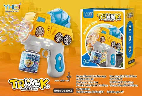 Engineering vehicle bubble gun with 1 bottle of 100ML bubble water