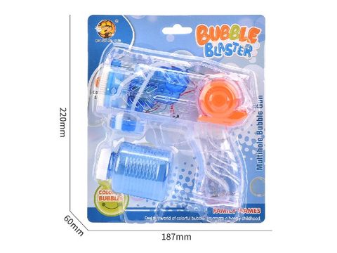 Transparent mechanical bubble gun