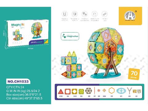 5.5CM Color Window Magnetic Plate Ferris Wheel 70PCS