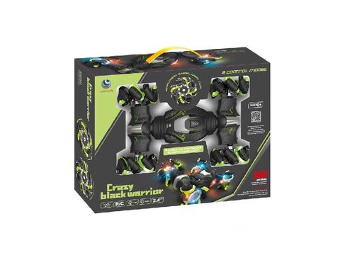 1:12 2.4G dual remote control lights transverse deformation twist explosive wheel stunt car