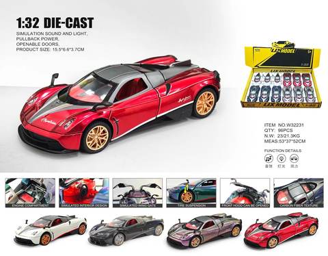 1:32 Pagani-Aeolus alloy car