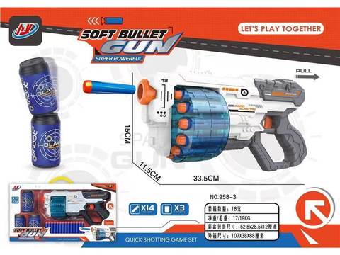 Manual 12-shot soft-bullet gun